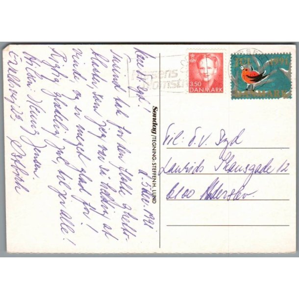 Julemrke 1991 p Postkort