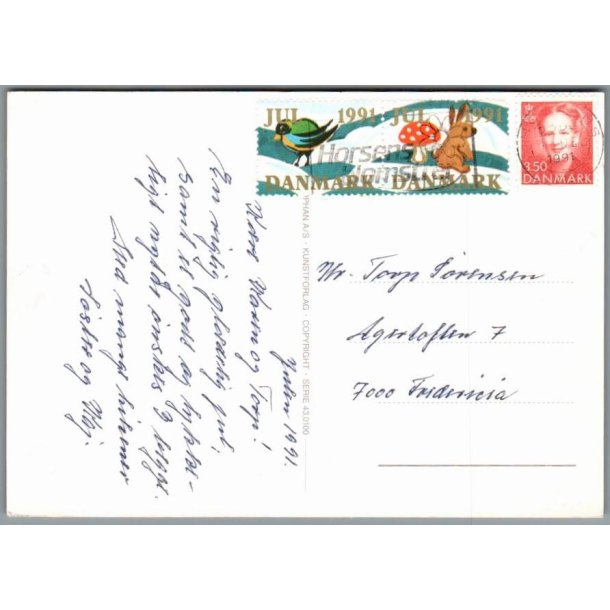 Julemrke 1991 p Postkort