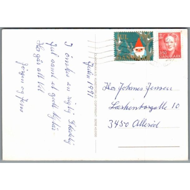Julemrke 1991 p Postkort