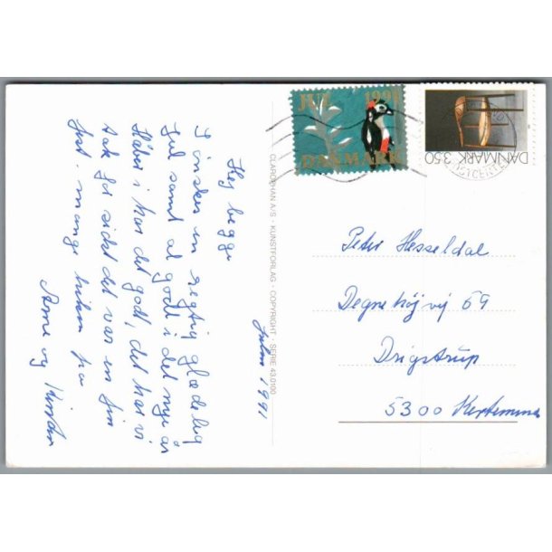 Julemrke 1991 p Postkort