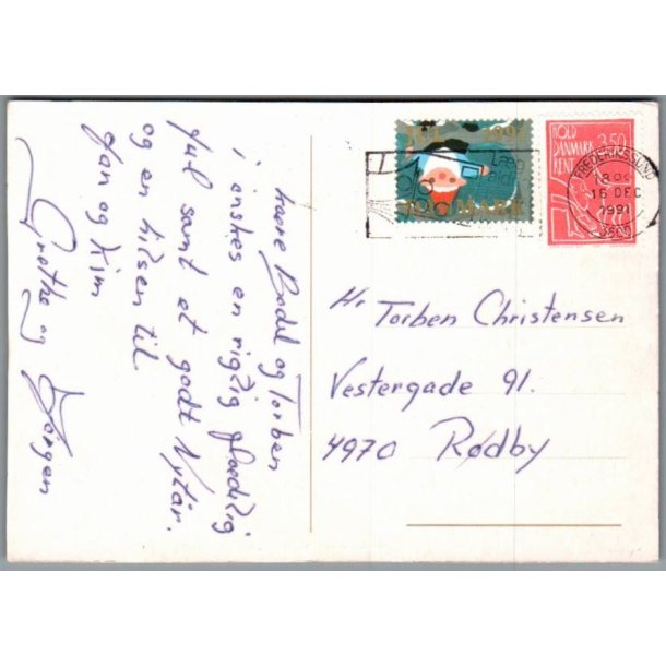 Julemrke 1991 p Postkort