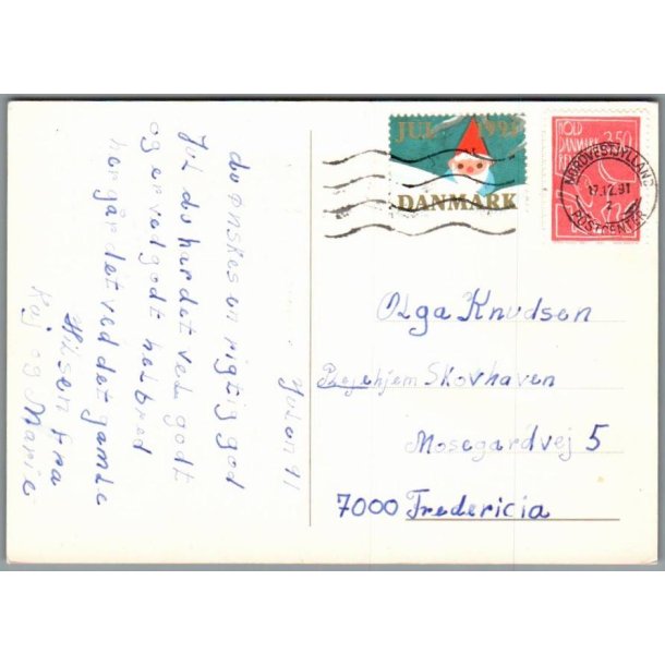 Julemrke 1991 p Postkort