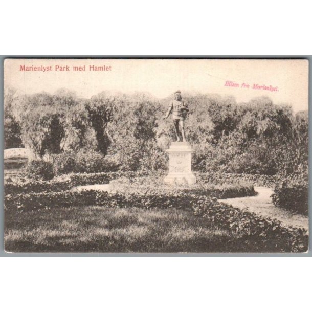 Marienlyst Park med Hamlet  - Helsing�r - Postkort - Brugt