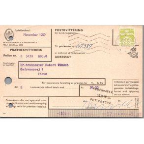 Pr�miekvitering - Hafnia  - Postkvitering 