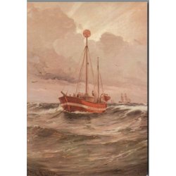 Carl Locher - Skagens Rev Fyrskib - Postkort - Ubrugt