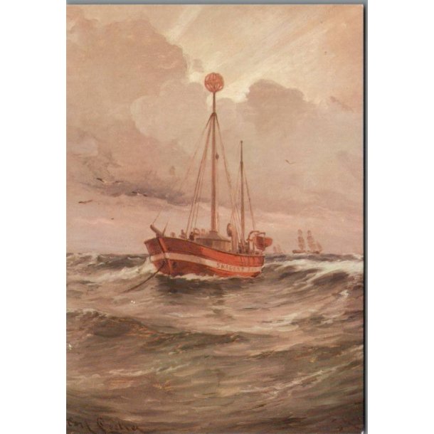 Carl Locher - Skagens Rev Fyrskib - Postkort - Ubrugt