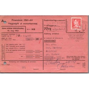 V�gtafgift af motork�rert�j - 30,- kr - Indbetalingskort