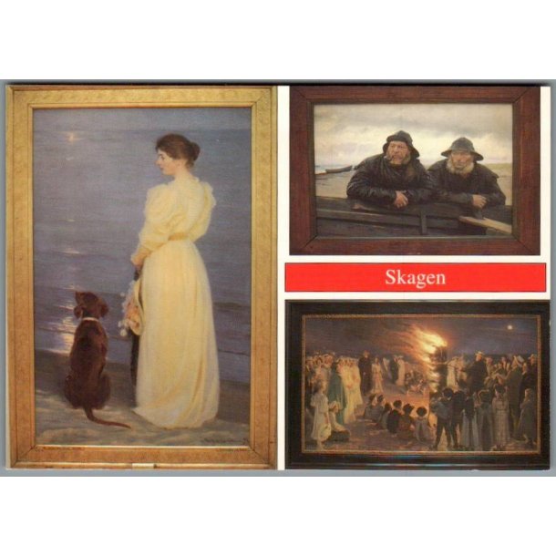 Holger Drachmann - Sejlskibe i solnedgang - Postkort - Ubrugt