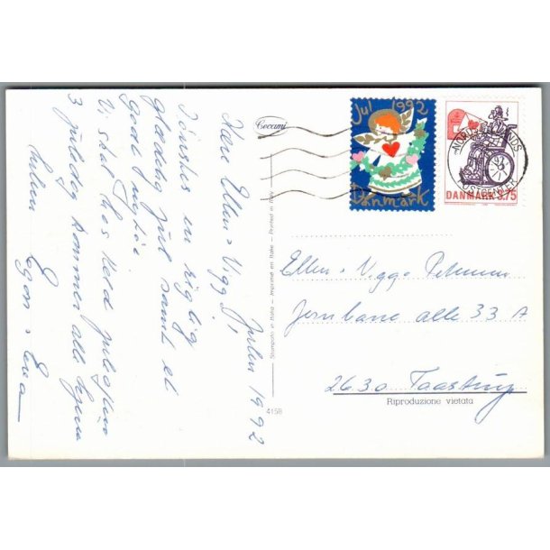 Julemrke 1992 p Postkort