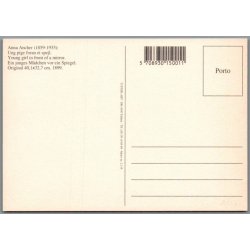 Anna Ancher - Ung pige foran et spejl - Postkort - Ubrugt