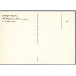 Anna Ancher - Ung pige foran tndt lampe - Postkort - Ubrugt