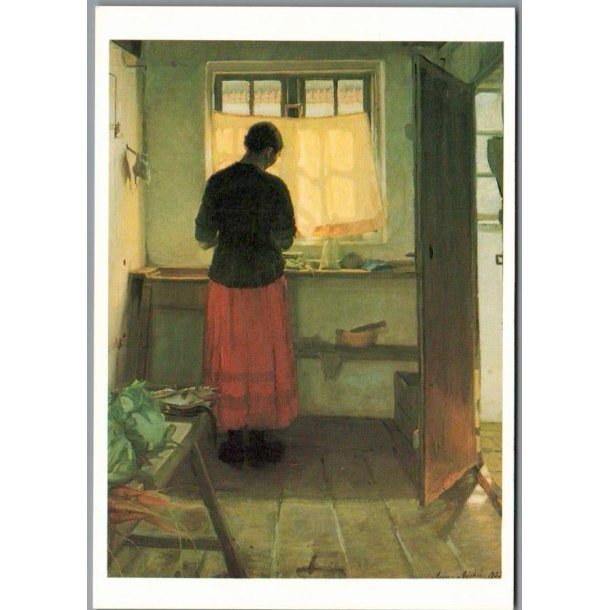 Anna Ancher - Pigen i kkkenet  - Postkort - Ubrugt