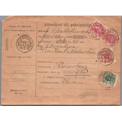 Adresskort fra Stokholm  - 18 - 5 - 1887 - Hj�rne Mangler !