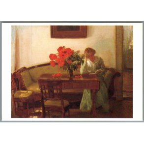 Anna Ancher - Valmuer p et bord - Postkort - Ubrugt