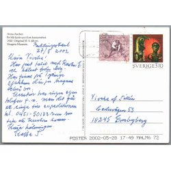 Anna Ancher - En bl kjole sys ..  - Postkort - Brugt