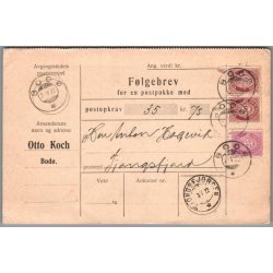 F�lgebrev for en postpakke  - Norge - 3 - 5 - 1922