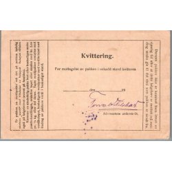 F�lgebrev for en postpakke  - Norge - 11 - 10 - 1921