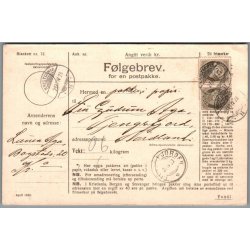 F�lgebrev for en pakke  - Norge - 21- 6 - 1923