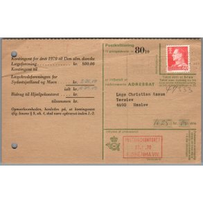 Kontingent til De alm. danske L�geforening  - Postkvitering