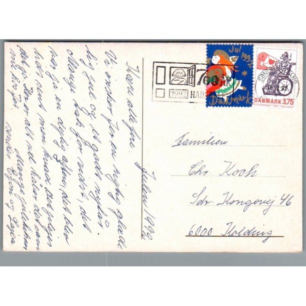 Julemrke 1992 p Postkort