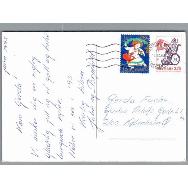 Julemrke 1992 p Postkort