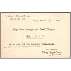 Viborg Papir-Comp. -  Helsagspostkort - Brugt