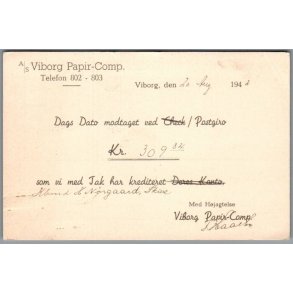 Viborg Papir-Comp. -  Helsagspostkort - Brugt