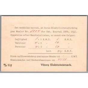 Viborg Elektricitetsvrk -  Helsagspostkort - Brugt