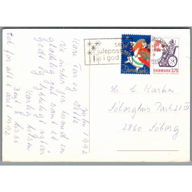 Julemrke 1992 p Postkort