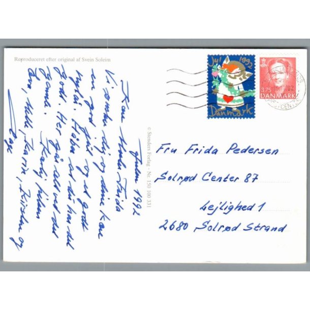 Julemrke 1992 p Postkort