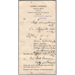 Recept - �stergades Apotek - Harro Harrsen - Kredsl�ge - Herning 