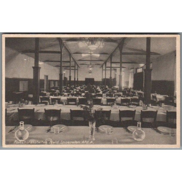 Folkekuranstalten - Hald  - Spisesalen Afd. A. - Postkort - Ubrugt