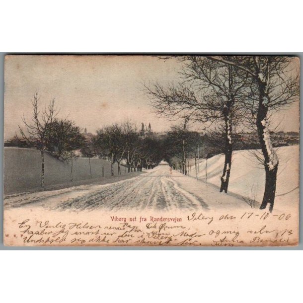 Viborg set fra Randersvejen - Postkort - Brugt