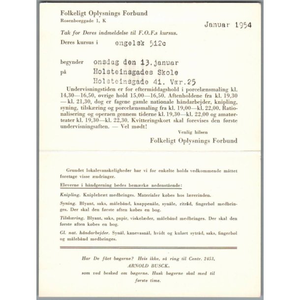 Folkeligt Oplysnings Forbund - Helsagskort - Brugt