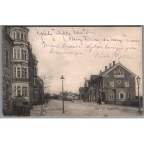 Viborg - Jernbanegade - Postkort - Brugt