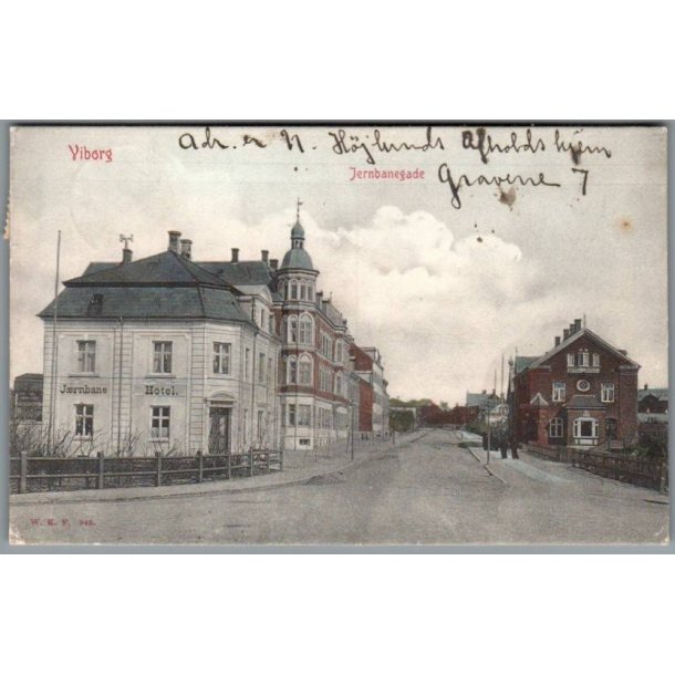 Viborg - Jernbanegade - Postkort - Brugt