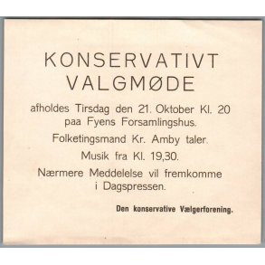 Konservativt Valgm�de - Fyens Forsamlingshus