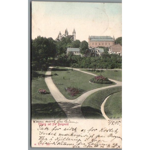 Viborg set fra Borgvold - Postkort - Brugt