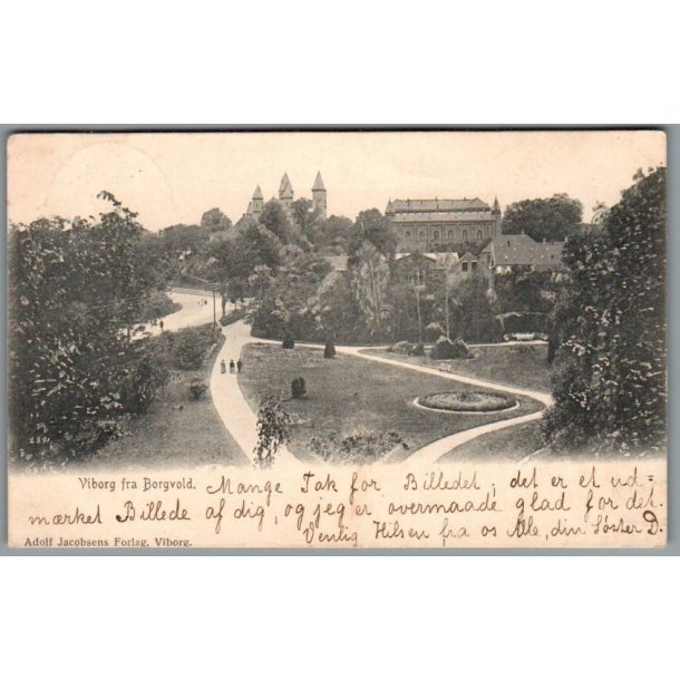 Viborg fra Borgvold - Postkort - Brugt