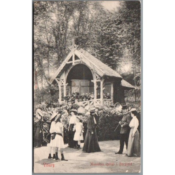 Viborg - Musikken spiller i Borgvold - Postkort - Brugt
