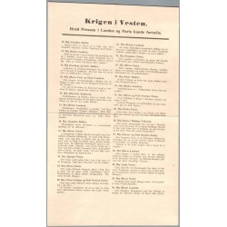 Krigen i Vesten - Hvad Pressen skrev i London og Paris  - A4 +