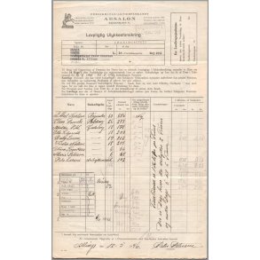 Lovpligtig Ulykkesforsikring - Absalon - L�nningsliste 1946