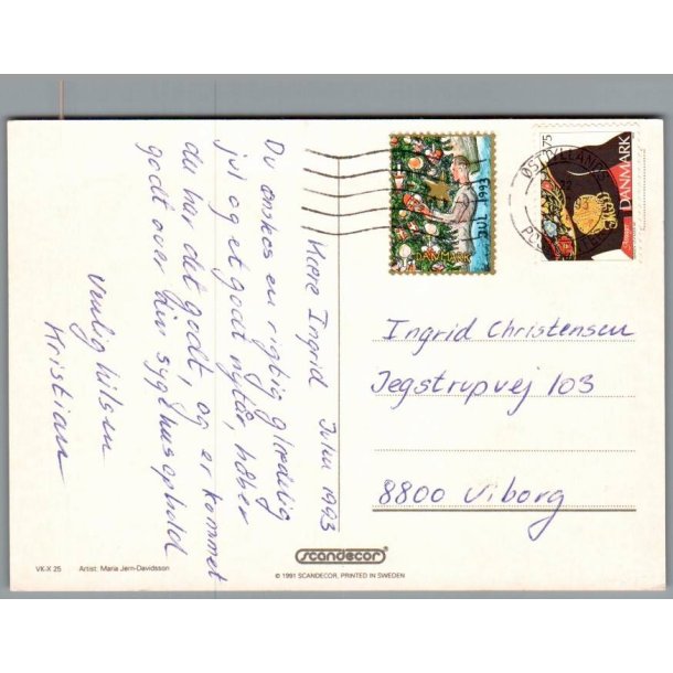 Julemrke 1993 p Postkort