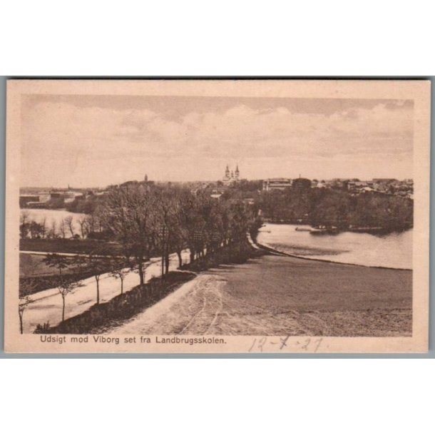 Udsigt mod Viborg set fra Landbrugsskolen - Postkort - Ubrugt