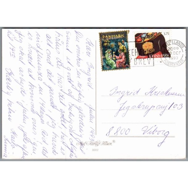 Julemrke 1993 p Postkort
