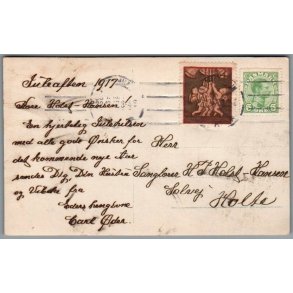 Julemrke 1917 p Postkort