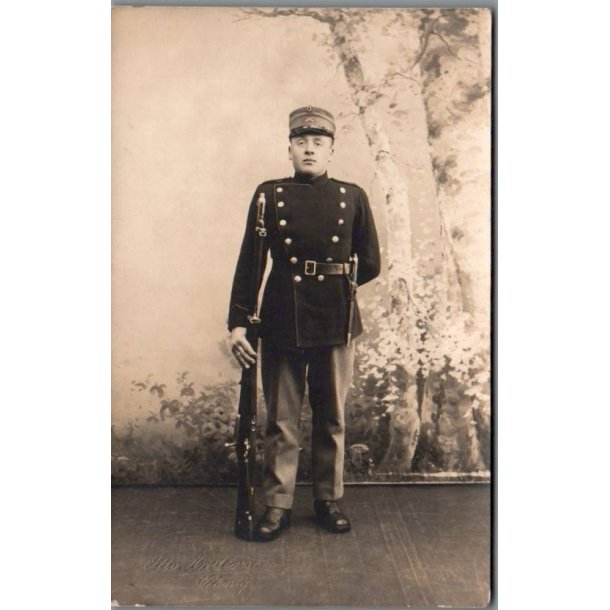 Soldater - Fotokort Otto Andersen - Viborg - Postkort - Brugt