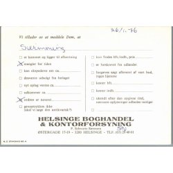 Helsinge Boghandel &amp; Kontorforsyning - 3200 Helsinge - Brevkort - Brugt