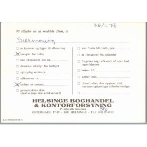 Helsinge Boghandel & Kontorforsyning - 3200 Helsinge - Brevkort - Brugt