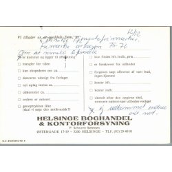 Helsinge Boghandel &amp; Kontorforsyning - 3200 Helsinge - Brevkort - Brugt